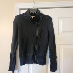 Women's Black Zipper Sweater